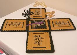 Black And Gold Card Box Exploding Box Black Gold Box Interior Exploding Boxes Card Box Explosion Box
