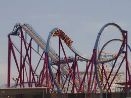 Scream Floorless Coaster Six Flags Magic Mountain Los Angeles California Roller Coaster Riding Roller
