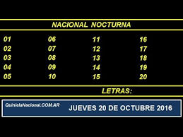 Matutina sortea a las 14.00 y sábados a las 15.00. Quiniela Nacional Nocturna Jueves 20 De Octubre De 2016 By Quiniela Nacional