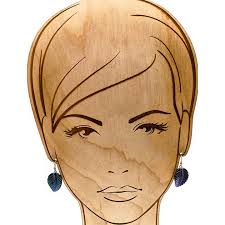 Peacock Glass Leaf Earrings, Vitrail Vintage Dangle Drop