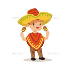 Mexican charro boy cartoon big foamy die cutout mexico (same day shipping!!! Boy Wearing Poncho And Sombrero National Mexican Cartoon Boy Cartoon Characters Character Vector Illustration
