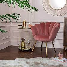 Vivian Velvet Cocktail Chair Rose Art Deco Living Room Room Decor Bedroom Velvet Cocktail Chair