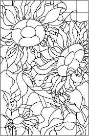 With all those little cells your color choices and combinations are virtually endless. Flower Coloring Page Stained Glass Flowers Sunflower Black And White Faux Stained Glass