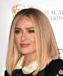 Ashley tisdale's long layered blonde haircut /getty images. Salma Hayek Medium Straight Blonde Bob Haircut