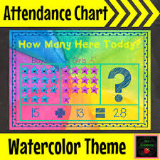 Water Color Attendance Chart How Many Here Today