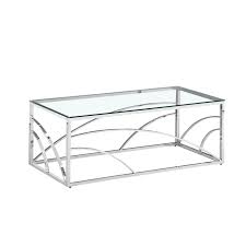 Ever since then, glass coffee tables have been seen as a sign of good design and great taste. Glass And Steel Coffee Table 120 X 60 X 45 Cm Qechic