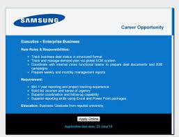 Job At Samsung Electronics Executive Enterprise Business Enterprise Business Enterprise Business