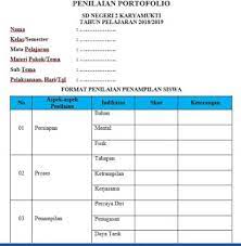 Contoh portofolio untuk siswa sd. Contoh Portofolio Siswa Sd Kelas 6