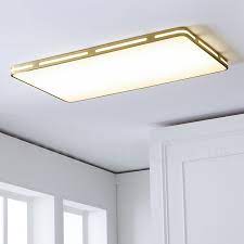 Areas that need a general ambient light source, or kitchens with low ceilings. Ultra Thin Rectangle Led Modern Contemporary Nordic Style Flush Mount Brass Ceiling Lights With Acrylic Shade For Bathroom Living Room Study Kitchen Bedroom Dining Room Bar Also Can Be Used As