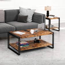 Your rustic living room need not be all classic this fall as adding modern touches to it is absolutely acceptable. Ironck Industrial Coffee Table For Living Room With 1 58 Thicker Tabletop Eco Friend Wood Look And Metal Living Room Table With Storage Rustic Home Decor Buy Online In Brunei At Brunei Desertcart Com Productid