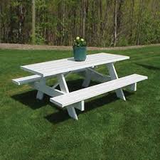 Dura Trel 8 Ft White Rectangle Picnic Table 11116 Plastic Picnic Tables Picnic Table Patio Picnic