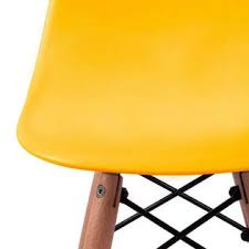 The kids daw chair of which the original daw was designed in 1950 by charles & ray eames and first presented to the public at the new york museum a selection of furniture inspired by the greatest designers of the 20th century: Homelala Yellow Kids Size Eames Side Chair Eames Chair Yellow Seat Natural Wood Wooden Legs Eiffel Childrens Room Chairs No Arm Armles