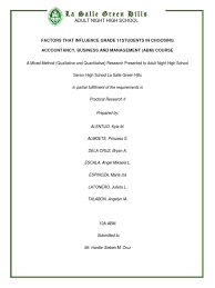 (1) the grade 11 students taking the abm strand preferred blocked schedule the most; Factors That Influence Grade 11 Students In Choosing Abm Course Survey Methodology Sampling Statistics