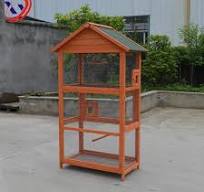 [Hot Item] Aviario de gran tamaño en el exterior de la casa de madera Pack  Falt Parrot Bird Cage