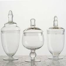 Suwimut set of 3 glass apothecary jars with lids, clear glass canisters set bathroom storage and organization jars for qtips, cotton swabs, cotton balls, bath salts $20.99 in stock. Set Of 3 Glass Apothecary Candy Jars With Lids 9 10 11 In 2021 Glass Candy Jars Glass Apothecary Jars Candy Buffet Containers