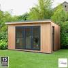 Garden room interior finish showing roof and wall design. 1