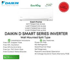 Prendi il controllo della climatizzazione dei tuoi ambienti con le nostre acquista e fai installare un climatizzatore daikin dal tuo tecnico di fiducia, potrai ottenere fino a 300 € in crediti da spendere nelle esperienze che preferisci! Daikin D Smart Series Split Type Brandnew Tv Home Appliances Air Conditioning And Heating On Carousell