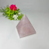 CERTIFIED ROSE QUARTZ PYRAMID PINK CRYSTAL MEDITATION OFFICE GIFT