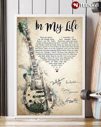 In my life beatles lyrics. Posters Prints The Beatles Band In My Life Song Lyrics Signature Poster No Frame Home Garden