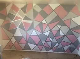 Geometric Accent Wall I Created Using Frog Tape Home Homedesigns Design Homeideas Roomideas Ro In 2020 Wall Paint Patterns Geometric Wall Paint Pink Accent Walls