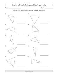 The Classifying Triangles By Angle And Side Properties No Marks On Question Page A Math Work Classifying Triangles Geometry Worksheets Citing Text Evidence