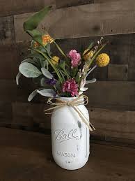 Mason Jars Centerpiece Table Decoration Mason Jars Home Decor Mason Jars Flowers Custom Gift Painted Mason Jars Decoracion De Iglesia Manualidades Decoracion De Unas