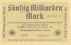 Reichsbahndirektion Osten 50 Millionen Mark Vom 27 Oktober 1923 Aus Das Papiergeld Der Deutschen Eisenbahnen Und Der Reichspo Geldscheine Geld Deutsche Mark