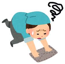 いやいや掃除をする人のイラスト（家） | かわいいフリー素材集 いらすとや