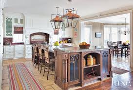 traditional kitchen with burgundy