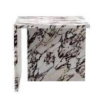 Linea Purple Calacatta Marble Side Table by Martage Collection
