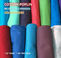 Tailor-Grade Cotton Poplin – Solid Colors | 98% Cotton 2% Spandex, 52″