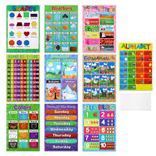 Us 8 28 42 Off 10pcs Educational Preschool Posters Charts For Preschoolers Toddlers Kids Kindergarten Classrooms Home Decoration On Aliexpress
