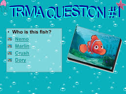 Do you know which fish has the largest eyes in proportion to its body size? By Jessica Sadler Finding Nemo Trivia This Is How The Game Will Work I Will Ask You Trivia Questions And You Will Try To Answer Them The Best You Can Ppt