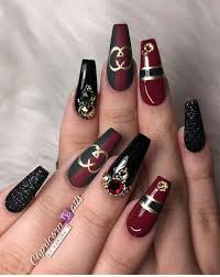 Nails Design Ideas Purple 42 Best Ideas Gucci Nails Ideas Of Gucci Nails Guccinails Gucci Nails Nails Design In 2020 Gucci Nails Trendy Nails Stiletto Nails