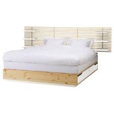 Mandal Structure Lit Avec Tete De Lit Bouleau Blanc 160x202 Cm Ikea Lit Rangement Rangement Sous Lit Tete De Lit Avec Rangement