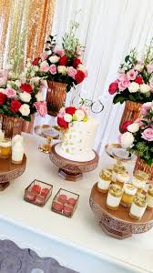 Flower Birthday Cake Table Decoration At Home Fabulous Pink And Rose Gold Birthday Party Dessert Table Styling By Creme Co By Touran Rose Gold Ca Rose Gold Cake Stand Cake Table Birthday Rose Gold Cake
