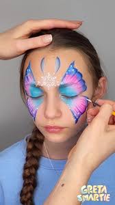 Winter Butterfly Face Painting Tutorial
