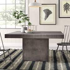 Polished concrete with a crystal clear redesign your dining space with this outstanding dakota oak reinforced concrete dining table from concrete top dining table diy dining room table wooden dining tables modern dining table. Gabrielle Concrete Dining Table Reviews Allmodern