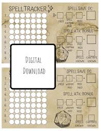 Spell Tracker For Dungeons And Dragons 5e D D Dungeons And Dragons 5e Dungeons And Dragons Dungeons And Dragons Paladin