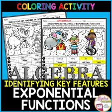 Exponential Functions Identifying Key Features Coloring Activity Exponential Functions Color Activities Exponential
