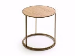Round Wood Veneer High Side Table Gloss High Side Table By Pode Side Table Table Side Table Design