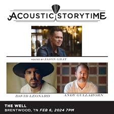 Tickets are live for this Tuesday's Acoustic Storytime (apologies for the  short notice, I'll get ahead one of these days). But it's gonna be a good  one with a couple of Nashville