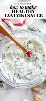 5 Ingredients Healthy Greek Tzatziki Sauce Foodiecrush Com Greek Yogurt Recipes Food Tzatziki Sauce Recipe Greek Yogurt