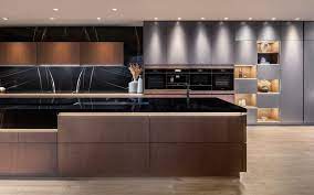 All 16mm worktops feature the same decor on both sides. Hacker Kitchens Flagship Showroom Dubai Retail Store Shop Interior Design On Love That Design