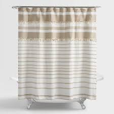 Black And Cream Shower Curtains A Tribute To Moroccan Wedding Blankets Our Exclusive Shower Curtain Boasts Tan And White Stripes Tan Shower Curtain Gray Shower Curtains White Shower Curtain