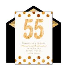 Birthday Party Invitation Card Design Online Free Golden 55 Invitations 90th Birthday Invitations 70th Birthday Invitations Free Birthday Invitations