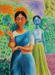 It is a large work painted en plein air; Women In The Garden Painting By Babu Rao Garikana Saatchi Art
