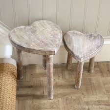 Vintage Amethyst Wooden Heart Stools Wooden Hearts Stool Furniture