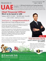 Chief Financial Officer Uae Job Vacancy In Sri Lanka Chief Financial Officer Financial Officer