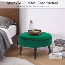 Shop for round ottoman coffee table online at target. Adecoadeco Round Ottoman Footstool Velvet Foot Rest Tufted Coffee Table Large Green Dailymail